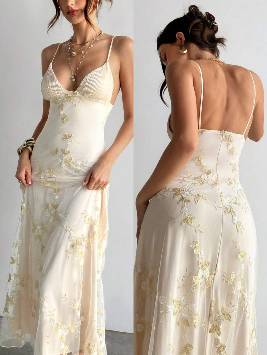 Vestido Perlado Largo