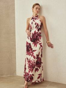 MOTF PREMIUM ELEGANT BACKLESS DRESS, MINIMALIST DESIGN, SPRING/SUMMER - Burgundy - View 7