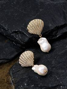 Opalesca Women's Earrings,Premium/Elegant/Classy/Dailywear/Minimalist,Pearl/Crystal,For Mom/Women/Girl/Mother,Summer/Beach/Prom/Party/Holiday/Vacation,Engagement/Wedding/Promise,Bride,Heart/Floral,Fairycore/Mermaid Core - Multicolor - View 4