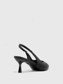 CUCCOO BIZCHIC Women's High-Heeled Shoes, Simple High-End Black Pointed Stilettos, Rear Strap Hollow High Heels, Workplace Commuting Daily Versatile Shoes - Black - View 9