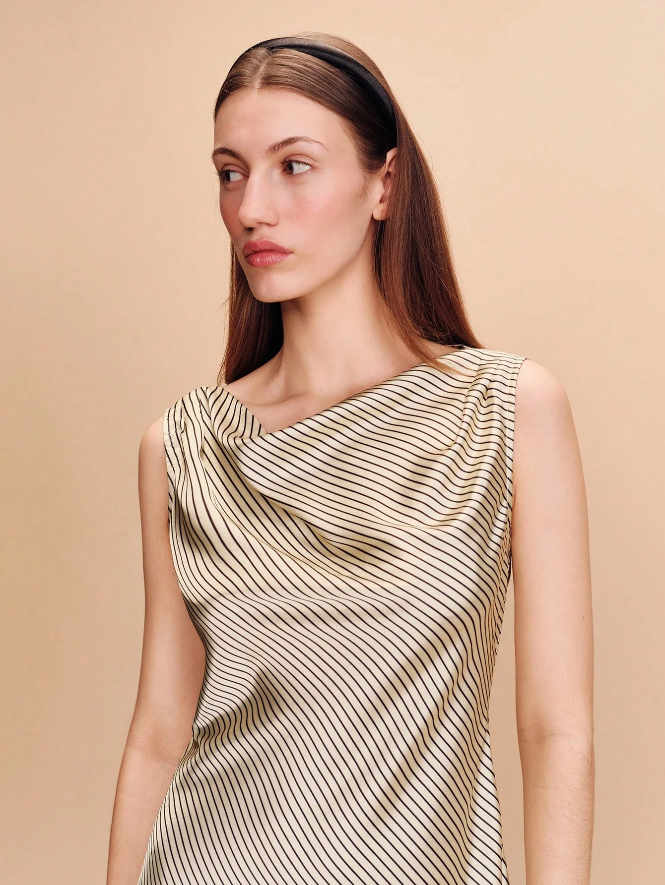 Bias Satin Mini Dress With Cowl Neckline Spring Summer French Style Parisian Style Business Casual Wedding Guest Dress Chic Dresses For Women New In Dresses Line Dress