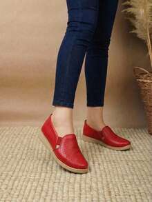 Women Flats - Red - View 2