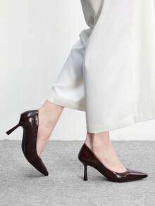 CUCCOO BIZCHIC Women's Fashionable Elegant Party Pointed Toe Pumps - Chestnut Brown - View 5