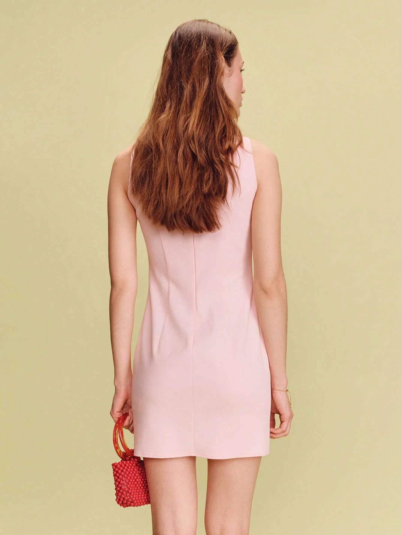 Flower Cut Out Chest Detail Pink Mini Dress Cute Spring Summer Parisian Style French Style Vacation Dress Going Out Dress Elegant Evening Dress