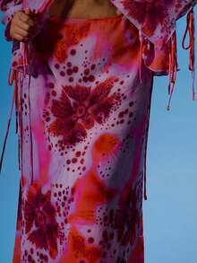 MUSERA Váy maxi dáng suông cạp thấp chất liệu chiffon in hoa cỡ lớn, thích hợp cho mùa xuân hè, kỳ nghỉ, du lịch biển, phong cách Y2K, Ibiza, dễ thương, gợi cảm, dự tiệc, lễ hội, đám cưới, khách mời, cơn sốt nhiệt đới. - Nhiều màu - Xem 5