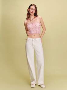 lacRébo Floral Ruched Cami Top With Ruffled Edges Spring Summer Vacation Going Out Dress French Style Parisian Style - Pink - View 4