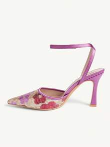 CUCCOO CHICEST Women Shoes Pointed Stilettos Wedding Banquet Party Elegance Wedding Shoes - Purple - View 8