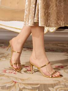 CUCCOO TILAWA Women's Gold Fashionable High Heel Sandals For Party Occasions - Gold - View 3