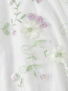 SHEIN MOD 花卉提花露背V领长裙，饰有蝴蝶结——复洛克风格，适合约会、派对、优雅宫廷风、节日、生日及舞会等场合。 - 彩色 - 查看 5