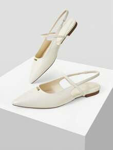 MOTF WOMEN'S MINIMALIST BACKLESS FLAT SHOES SPRING SHOES - Off-white - View 8