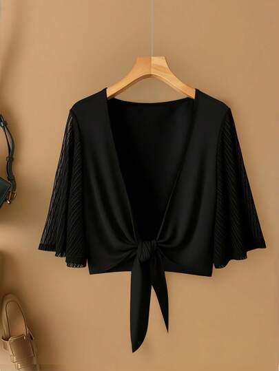 SHEIN LUNE Chaqueta casual de talla grande con cordón en unicolor