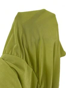 Aloruh 女士Y2K前卫性感紧身露背金属纽扣装饰超短迷你夜店连衣裙，黑色 - 綠色 - 查看 8