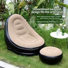 Inflatable Sofa, Inflatable Camping Chair, Inflatable Slouchy Sofa, Inflatable Chair, Foldable Portable Inflatable Chair, Living Room, Bedroom, Reading Room Inflatable Sofa, Suitable For Bedroom, Balcony, Outdoor Camping, Easy To Store And Portable, Leisure And Entertainment, Dormitory, Backrest Chair - Multicolor - View 2