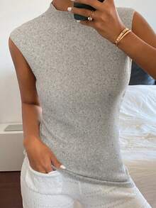 DAZY Fitted Floral Sheer Hooded Lightweight Knit Sweater For Women, Summer - Grey - View 3