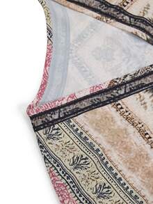 Balvessa Vestido largo y holgado con estampado, estilo de vacaciones para mujer - Multicolor - Ver 3