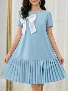 Elladie kids 少女夏季休闲派对泡泡袖撞色蝴蝶结装饰褶皱下摆宽松连衣裙 女童褶皱连衣裙 浅蓝色童装 天蓝色女童连衣裙 女童蝴蝶结连衣裙 可爱女童连衣裙 蝴蝶结荷叶边吊带休闲连衣裙 儿童休闲连衣裙 女童蝴蝶结连衣裙 女童蝴蝶结细节连衣裙 儿童优雅连衣裙 褶皱蝴蝶结连衣裙 年轻女孩优雅纯色连衣裙 年轻女孩优雅连衣裙 女童白色蝴蝶结连衣裙 夏季波西米亚风3D蝴蝶结连衣裙 - 藍色 - 查看 5