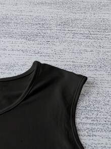 EMERY ROSE Plus Size Women's Slogan Print Casual Tank Top 'OF COURSE YOUR OPINION MATTERS JUST NOT TO ME' - Black - View 3