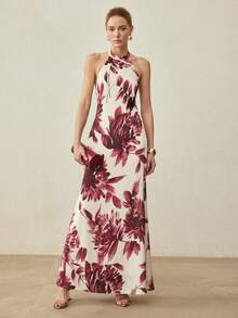 MOTF PREMIUM ELEGANT BACKLESS DRESS, MINIMALIST DESIGN, SPRING/SUMMER - Burgundy - View 5