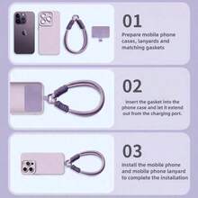 1 pieza Cordón trenzado para teléfono, unicolor, color caramelo, versión universal de muñequera multifuncional, fácil de desmontar, colgante de estuche de teléfono tejido a mano - bandera - Ver 8
