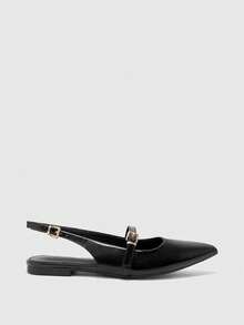 CUCCOO BIZCHIC European And American Closed Toe Sandals Women's Summer Wear 2026 New Temperament Sexy Pointed Toe Slingback Flats Spring Shoes - Black - View 6