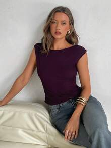 Aloruh Black Beaded Embroidered Halter Neck Crop Top, Sexy Y2K Music Festival Performance Wear - Red - View 6