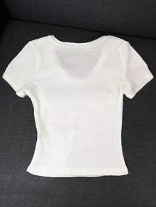 Franclia Casual Fashionable Sequin Bow Lace Trim Blouse For Women Ytk Clothes Butterfly Top For Women Ysk Clothes Butterfly Tshirt - White - View 4