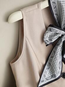 GlowEve Women's 2026 Spring/Summer New Elegant Commuter Vest Top And Shorts Suit Set - Khaki - View 4