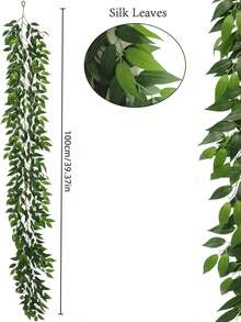 Lifelike Faux Willow Eucalyptus Vine Greenery Wedding Table Centerpiece Spring Floral Decor Flexible Bendable Stems Easy DIY Arrangement Versatile Home Party Use - Green - View 2