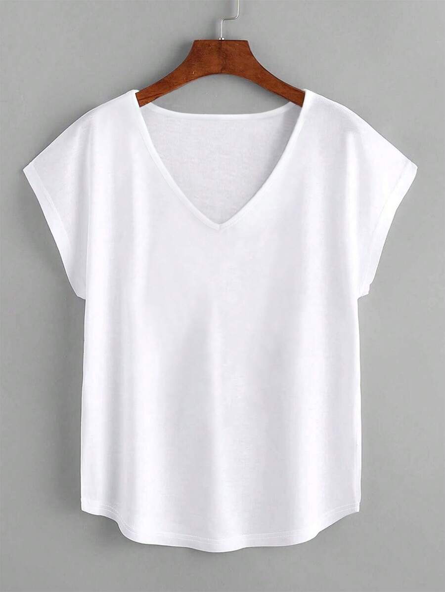 EMERY ROSE 净色蝙蝠袖 T 恤 - 白色 - 查看 1