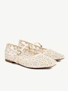 CUCCOO CHICEST 女士透气网面休闲一脚蹬鞋，舒适透气，适合工作和日常穿着，夏季款 - 杏色 - 查看 3