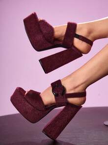 CUCCOO LuxiPop Tacones para mujer - Burdeos - Ver 1