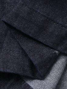 DAZY Women's Casual Washed Pleated Tie Strap Vest And Wide Leg Jeans Pants Suit, Spring/Summer - Blue - View 7