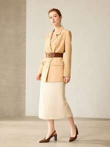 MOTF ZAPATOS DE MUJER CON TACÓN GRUESO Y PUNTA CERRADA - Café integral - Ver 4