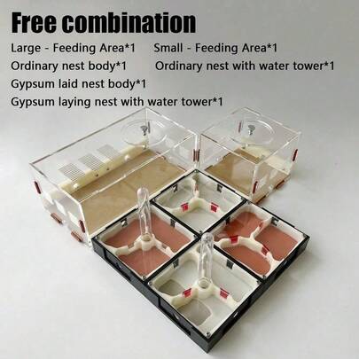 Infinite Expansion Ant Farm Acrylic Ant Nest With Feeding Area Gypsum Pet Ant Hill Workshop Ant House Moisturizing Water Tower Education Ant Feeding Box And Children's Workshop Perfect Gift For Entomologists