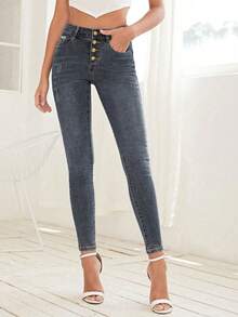 Selenza Jeans casuales y versátiles de mezclilla con bolsillos y botones para mujer - Multicolor - Ver 5