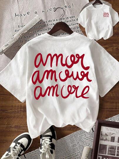 INAWLY T-shirt décontracté et ample pour femme avec imprimé, col rond et manches courtes