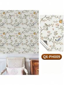 1 Cuộn Giấy Dán Tường Họa Tiết Chim, Hoa, Chanh và Lá Nho Thanh Lịch, Chống Thấm Nước, Có Thể Tháo Gỡ, Tự Dính, Thích Hợp Cho Phòng Khách, Phòng Ngủ, Nhà Bếp, Trang Trí Nội Thất, Quà Tặng Trang Trí Nhà Cửa Đa Năng, Quà Tân Gia, Quà Ngày Lễ, Tiệc Tùng - QXPH-009 Hoa bay - Xem 17