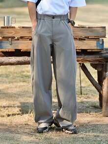 DAZY Men's Spring Outdoor Woven Fabric Elastic Waist Pants, Grey - Grey - View 7