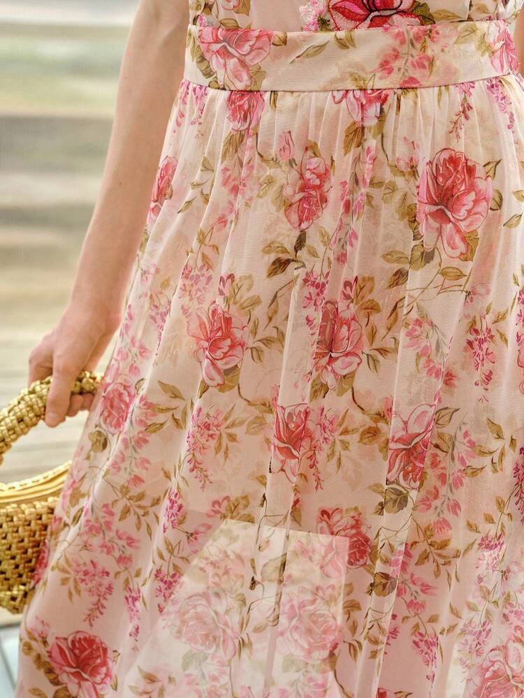 WOMEN'S EMBROIDERED ROMANTIC LONG SKIRT, SPRING/SUMMER