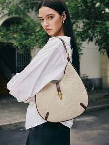 SHECARRY Women's Shoulder Bag, Exquisite Commuting, Casual Vacation Splicing Bag - Apricot - View 8