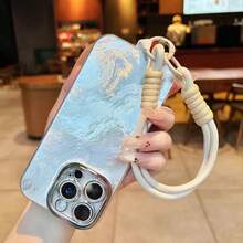 1 pieza Cordón trenzado para teléfono, unicolor, color caramelo, versión universal de muñequera multifuncional, fácil de desmontar, colgante de estuche de teléfono tejido a mano - bandera - Ver 11