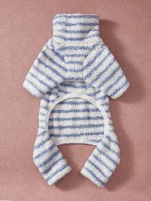 PETSIN Pawparrel 1件宠物秋冬双面毛绒弹力舒适保暖条纹高领狗狗连体衣 - 彩色 - 查看 2