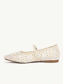 CUCCOO CHICEST 女士透气网面休闲一脚蹬鞋，舒适透气，适合工作和日常穿着，夏季款 - 杏色 - 查看 6