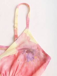 Sweetra Women's Floral Print Camisole And Mini Skirt 2 Pieces Set, Summer - Yellow - View 7