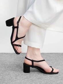 CUCCOO BIZCHIC Minimalist Fashionable Versatile Casual & Office Commute Women High Heel Sandals - Black - View 3