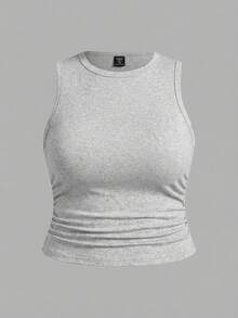 SHEIN EZwear 3件套女士休闲纯色加大码圆领吊带背心，适合夏季 - 彩色 - 查看 3