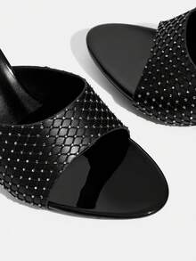 CUCCOO TILAWA Women's Fashion Daily Wear Slip-On High Heel Sandals - Black - View 11