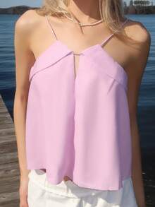 Sydney Algeri Women's Casual Sleeveless Camisole, Sexy & Comfortable For Summer Y2k - Pink - View 4