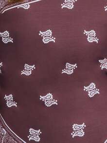 Nöista Top asimétrico con estampado de paisley y una sola correa delgada. Eventos de verano, festival, bohemio, primavera, verano. - Marrón - Ver 7