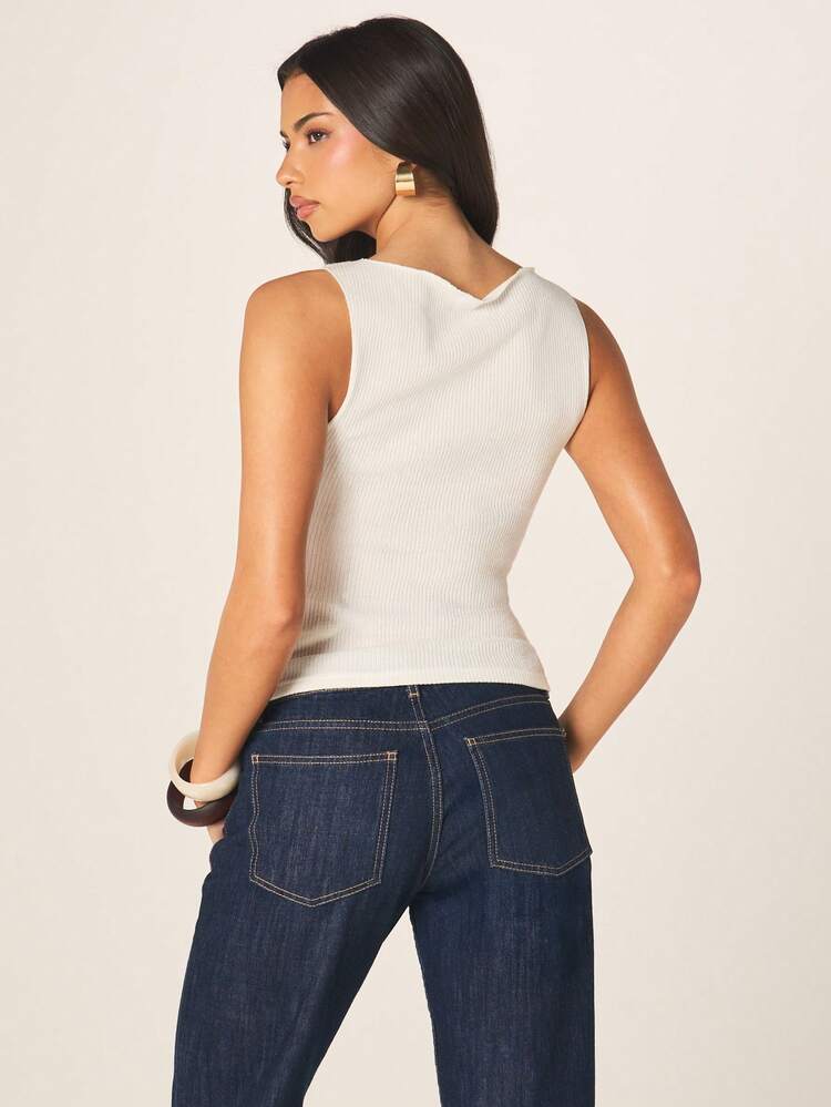 MISSGUIDED Camiseta de tirantes acanalada de longitud corta para mujer, básica de verano casual, esencial para el armario de primavera, de cuello de tripulación ajustada para superposición